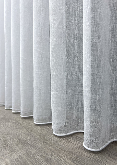 Тюль VR-Textil 2037т Лен Шлифованный однотонный с отблеском Белый 400х270 см (42-1158) Киев - изображение 8