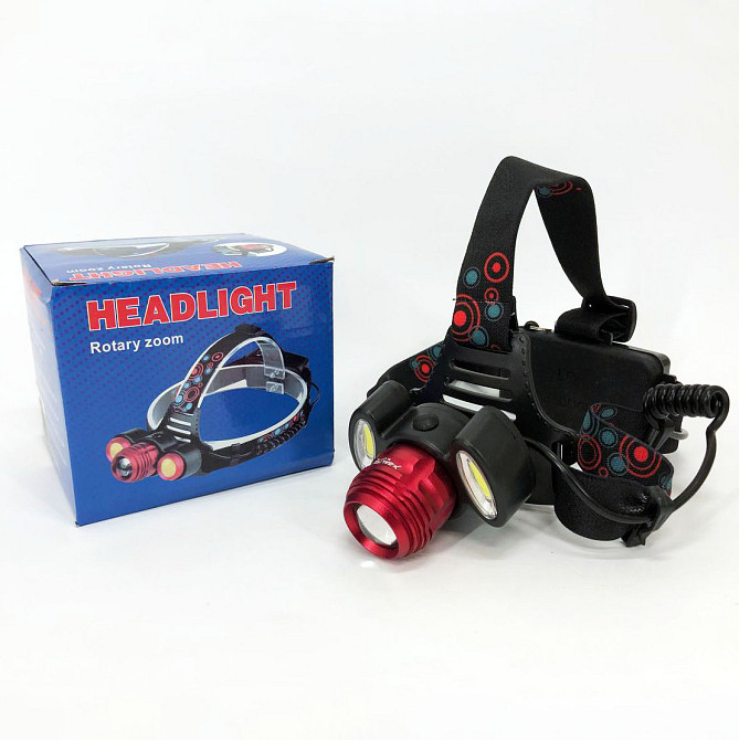 Ліхтар на голову діодний 2117-T6+2COB, Налобна лампа, Ліхтар налобний з RO-272 червоним діодом Київ - фото 7