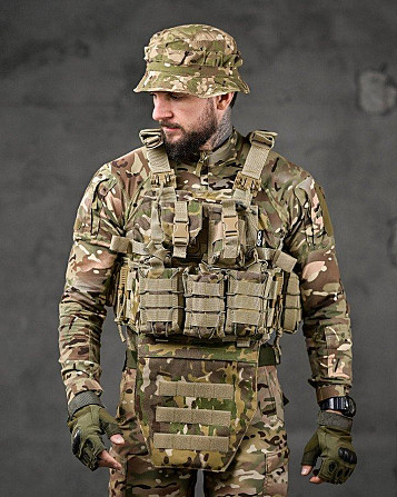 Плитоноска 4 швидкі скидання Cordura мультикам ВТ7929 Київ - фото 3