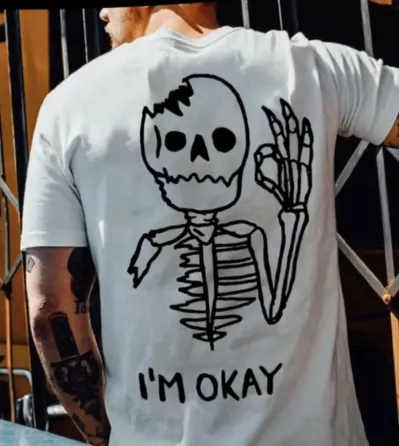 Футболка мужская с принтом  42 Белая 2664088885 Днепр