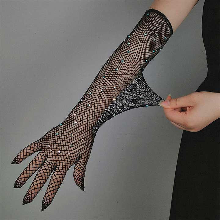 Сексуальные длинные перчатки со стразами - XS/S/M – Эротическое бельё Винница - изображение 5