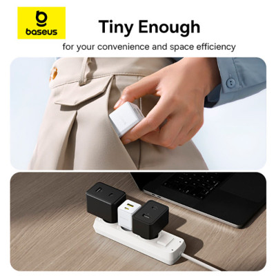 Зарядний пристрій Baseus Palm Fast Charger C+U 20W moon white (P10111608213-00) Вінниця - фото 8