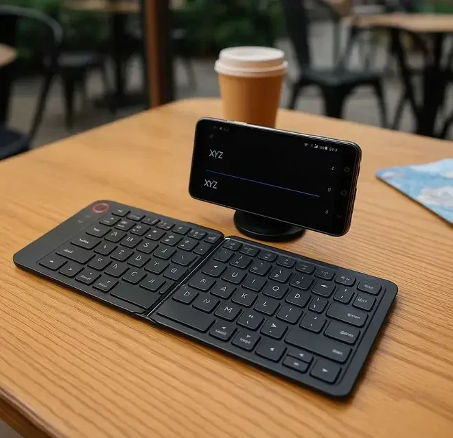 Складная  портативная мини Bluetooth-клавиатура B023 для Android, IOS, Windows (eng/ru) Black,67 клавиш Одесса - изображение 10