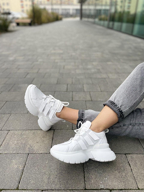 Кроссовки женские M.KRAFT белые натуральная кожа низкий ход 36р.37р.38р. (5280) Коломия - фото 6