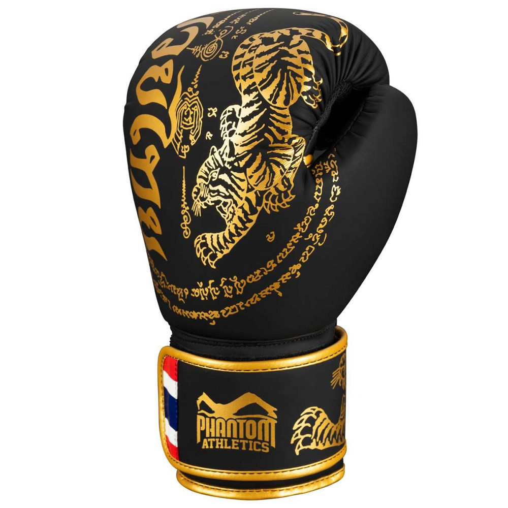 Боксерські рукавиці Phantom Muay Thai Black Gold 16 унцій (Бинти 4м. в подарунок) Каменское - изображение 3