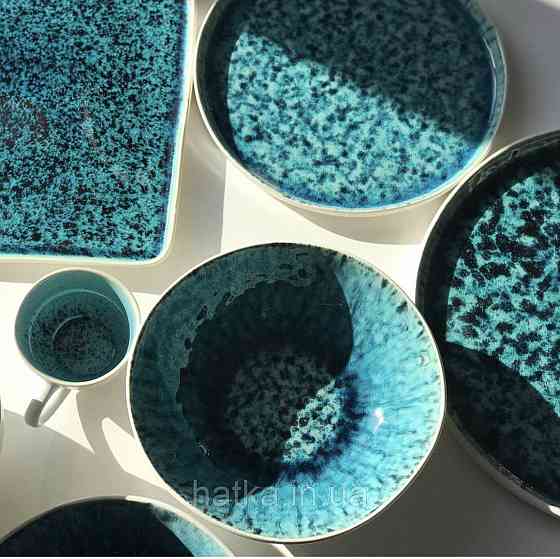 Салатник Olens "Totem" 17,5Х5 см кругла кераміка синя овальна для дому та ресторанів Київ