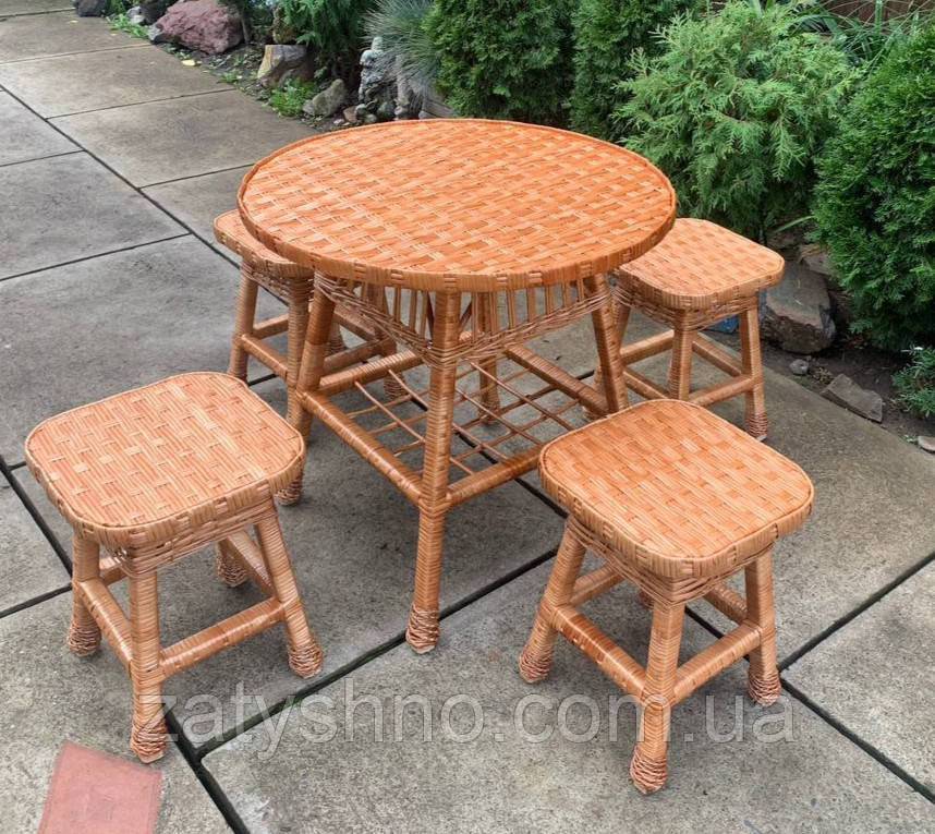 Табуретки и стол, комплект плетеной мебели Киев - изображение 2