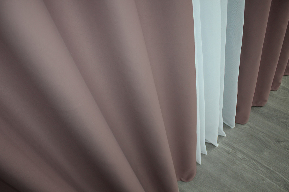 Комплект штор на люверсах VR-Textil Bagema Rvs № 1245ш Пудровий 150х250 см 2 шт (37-0018) Київ - фото 7