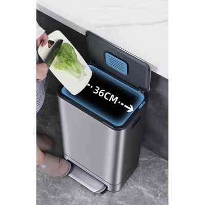 Контейнер для сміття JAH Soft Close З педаллю З внутрішнім відром Срібний металік 30 л (20264) Вінниця