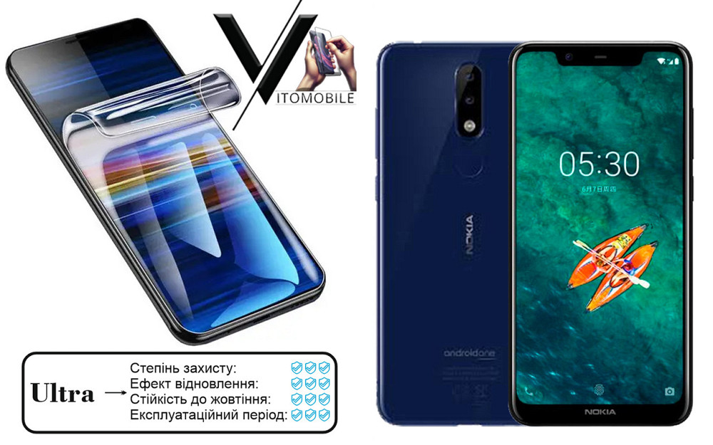 Поліуретанова плівка Ultra для Nokia 5.1 Plus – мінімальна товщина, максимальний захист! Київ - фото 1