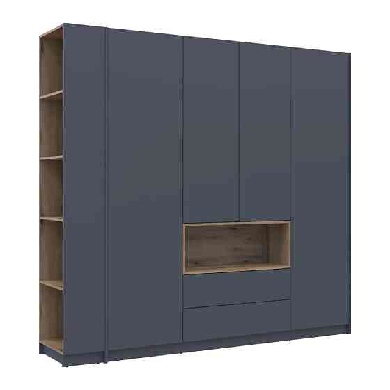 Шкаф для одежды с нишей и этажеркой Doros Дейл Графит/Дуб Эвок 4 ДСП 234х52х220 DRS-011727 (44900339) Львов