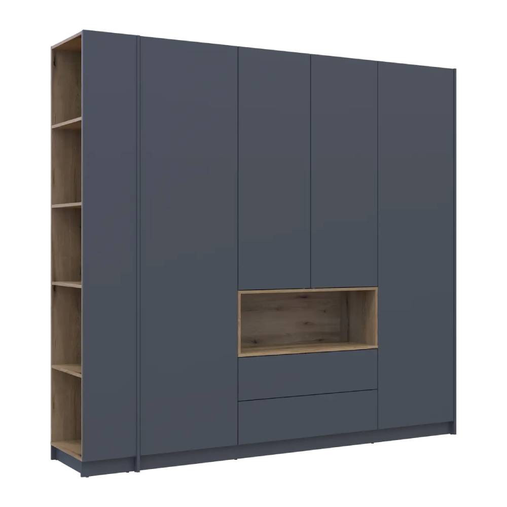 Шкаф для одежды с нишей и этажеркой Doros Дейл Графит/Дуб Эвок 4 ДСП 234х52х220 DRS-011727 (44900339) Львов - изображение 5