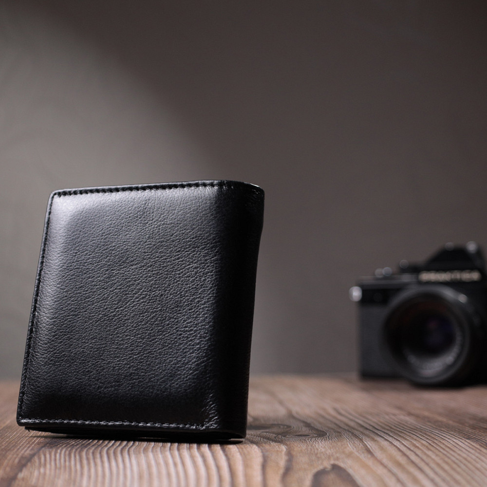 Оригінальне жіноче портмоне з натуральної шкіри ST Leather 22724 Чорний Київ - фото 9