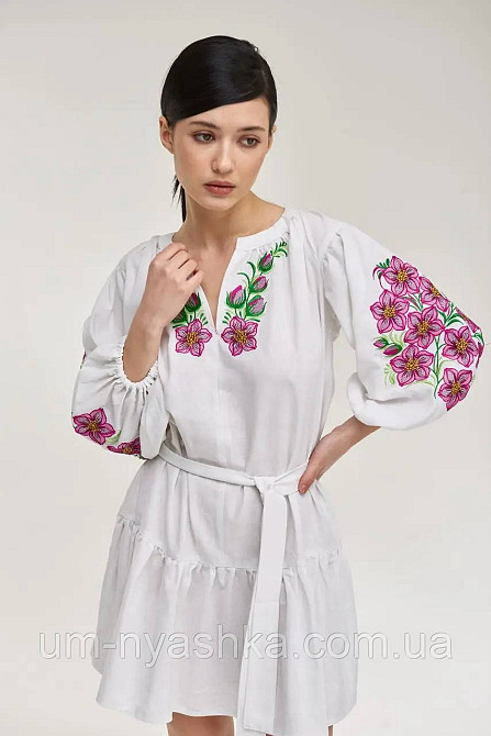 Біле вишите плаття Квітковий сад біла Кривий Ріг - фото 1