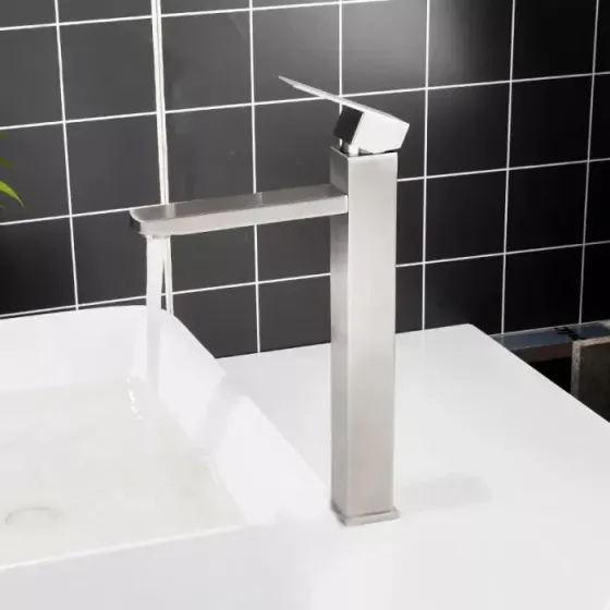 Змішувач для умивальника Frap F10802-2 високий, сатин Київ