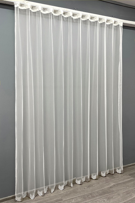 Тюль VR-Textil 1466т Грек-сетка с вышивкой Молочный с какао 300х270 см (42-0330) Киев - изображение 3