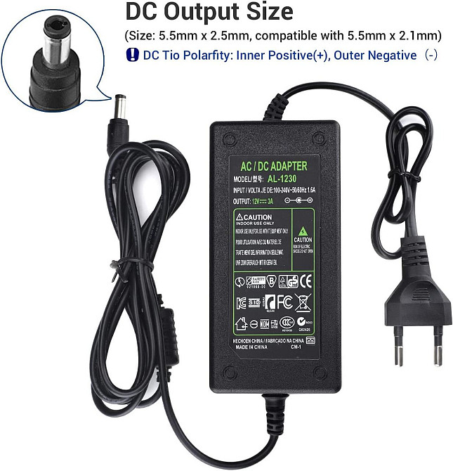 Адаптер живлення TOBWOLF 12В 3А штекер 5.5ммх2.5мм Дніпро - фото 4