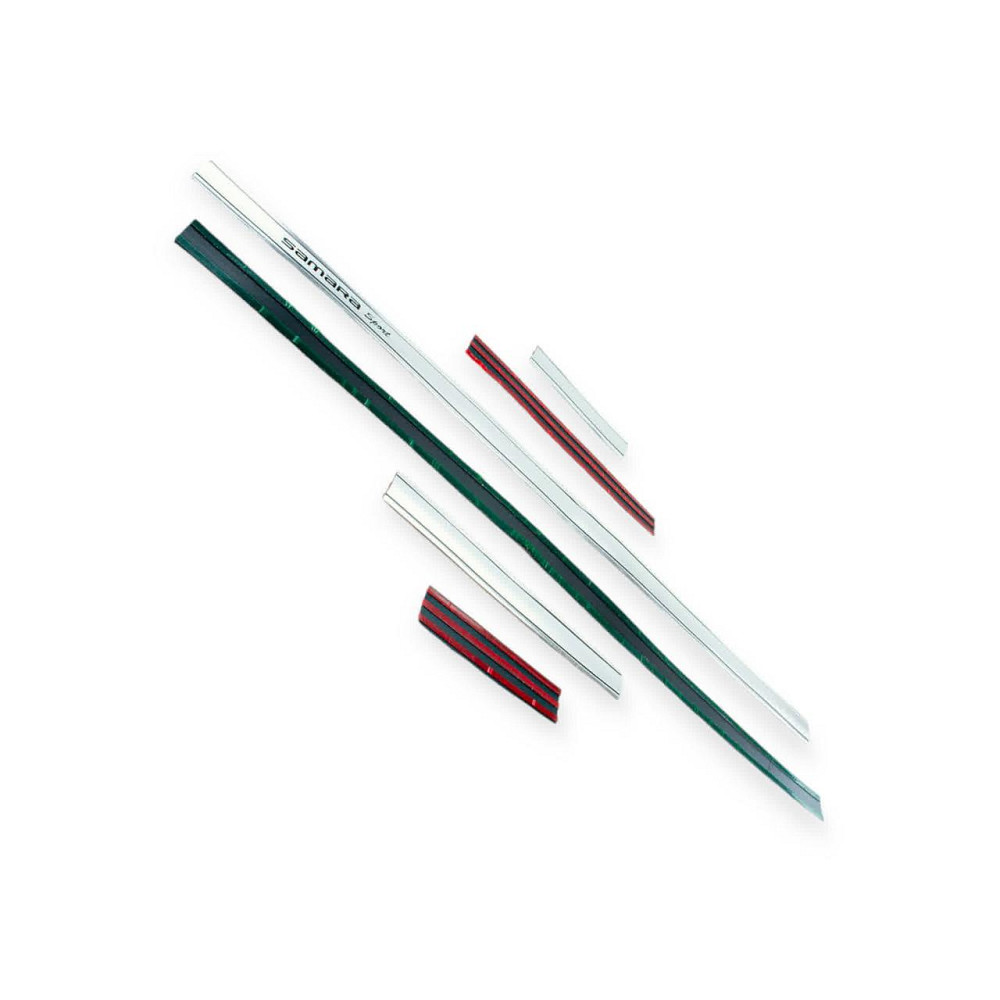 Молдинг ВАЗ 2108 вузький 4,5 см, 2 хром смуги, сірий, напис SAMARA Sport двері Мукачево - фото 1