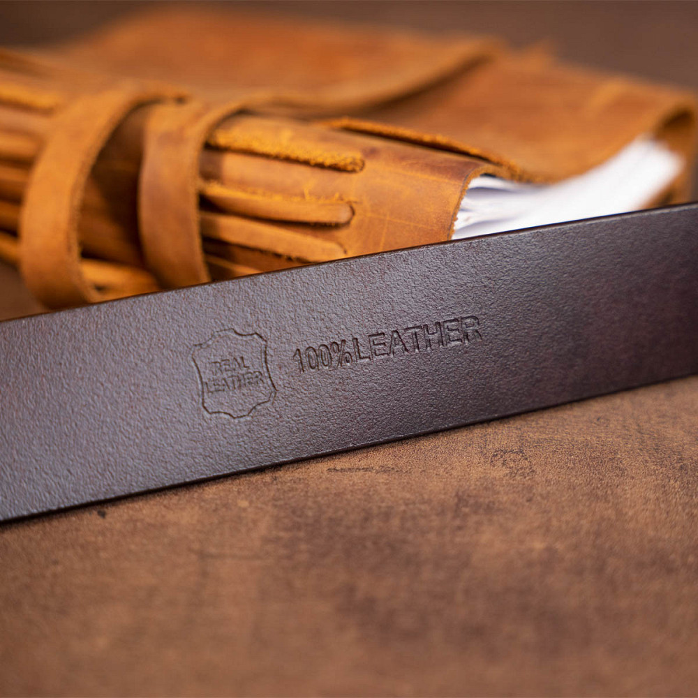 Ремень мужской с классической пряжкой Vintage 20357 Коричневый Киев - изображение 1