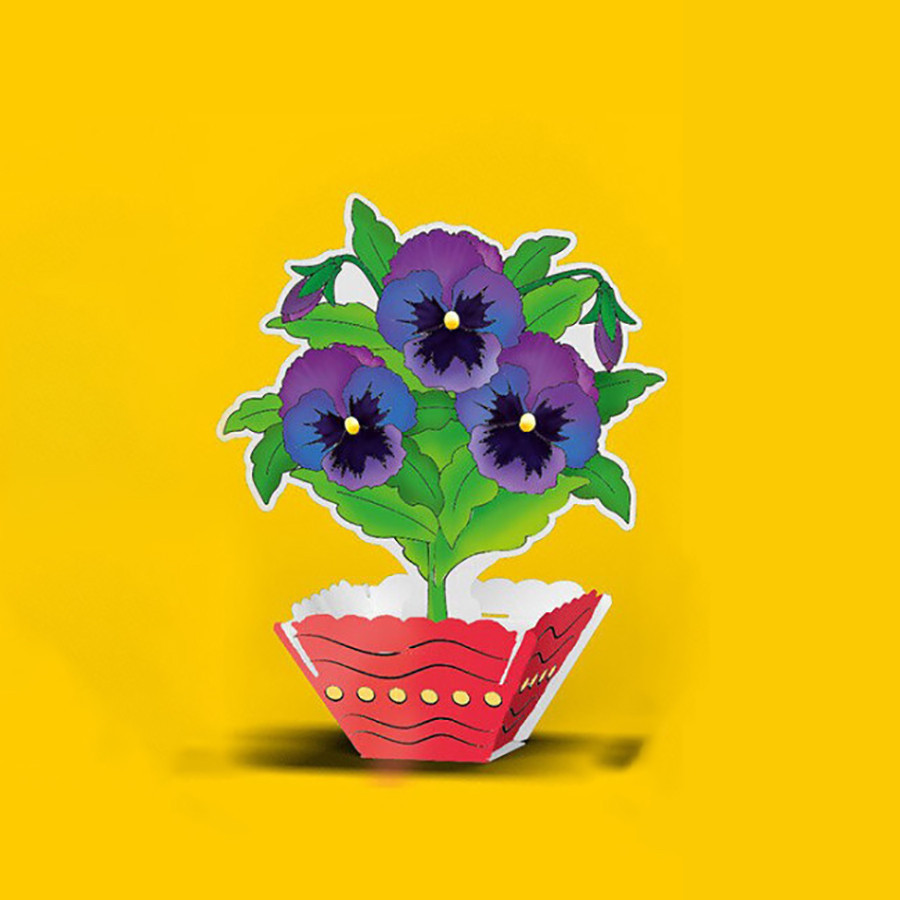 Набір для творчості Конструктор розмальовка 3Д "Фіалки" 126367 з олівцями Вінниця - фото 2