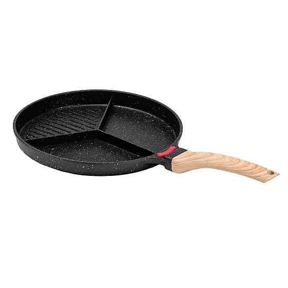 Breakfast Сковорода гриль Ø 25 см на три секції з антипригарним покриттям кругла чорна HP39575B Коломыя