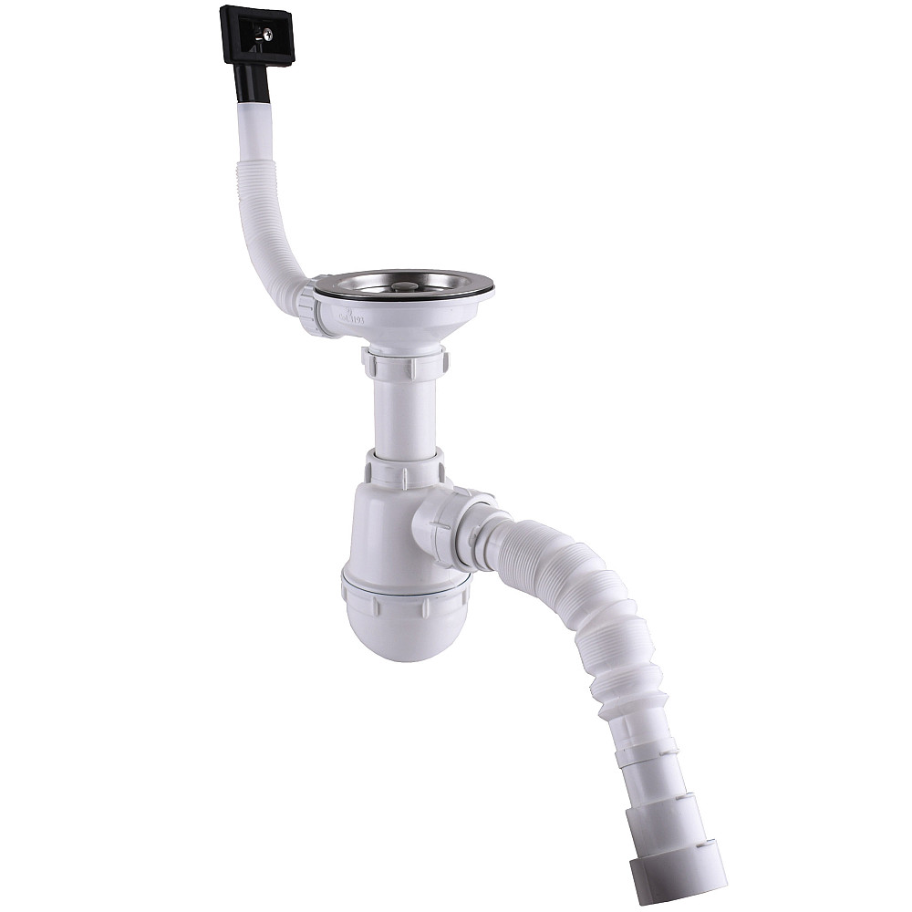 Сифон Waterstal А - 4007  під сталеву кухону  мийку   11/2 40 з переливом, з гнучкою трубою Тернопіль - фото 1