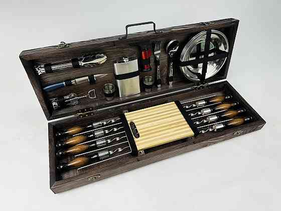 Подарок для мужчины Набор шампуров в деревянном кейсе МАКСИ HAPPY DAYS Тернополь