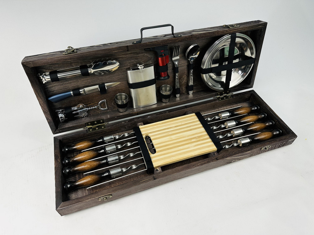 Подарунковий набір шампурів в дерев'яному кейсі МАКСІ HAPPY DAYS Тернопіль - фото 5