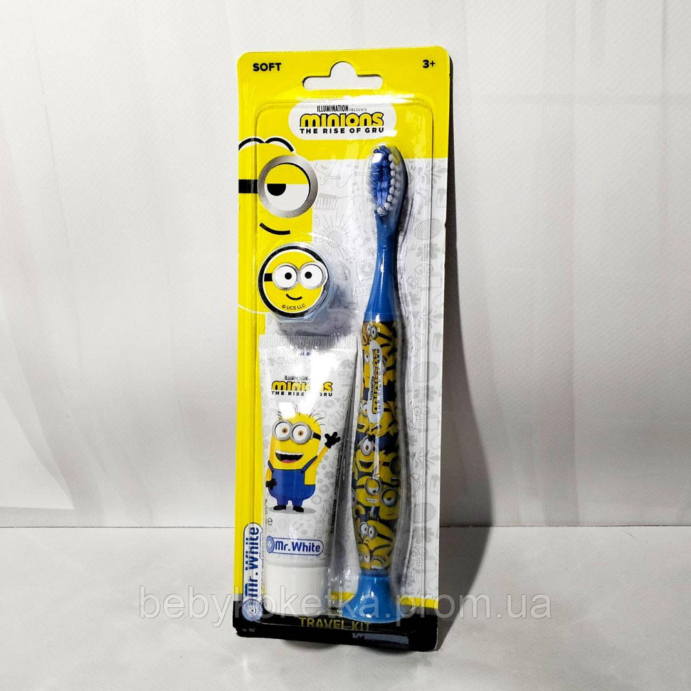 Детский набор зубная щетка и зубная паста MinionsTravel Kit Львов - изображение 1