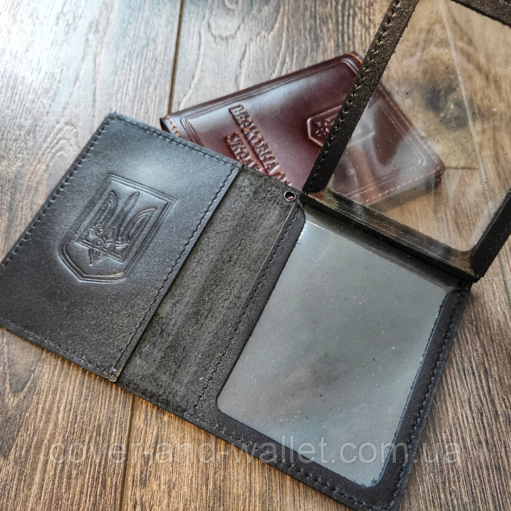 Шкіряна обкладинка Верховна Рада України чорного кольору Київ - фото 3