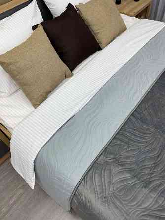 Покривало стьобане Decorator Велюр листя 220х240 см сірий (85-035) Київ