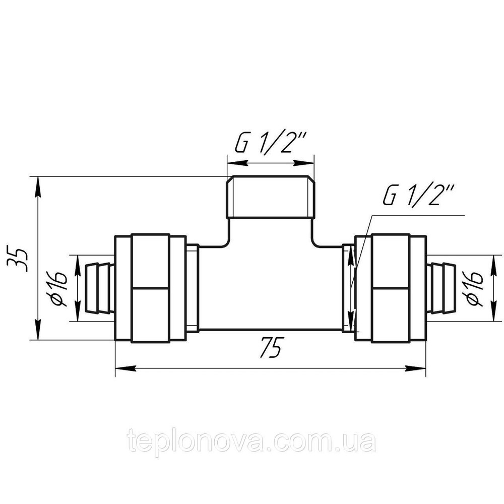 Тройник с наружной резьбой APE 733 L 16x1/2″x16 ITALY Черновцы - изображение 3