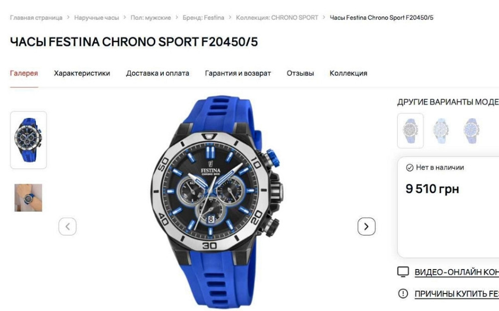 Часы хронограф Festina Chrono Sport F20450/5 Харків - фото 1