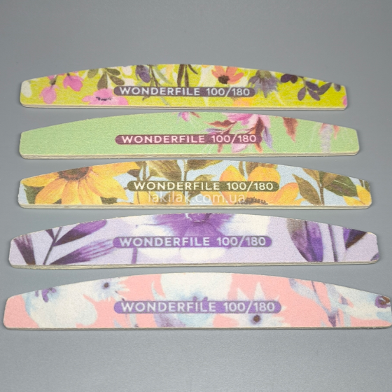 Пилка для нігтів Wonderfile 100/180 з принтом (колір випадковий) Херсон