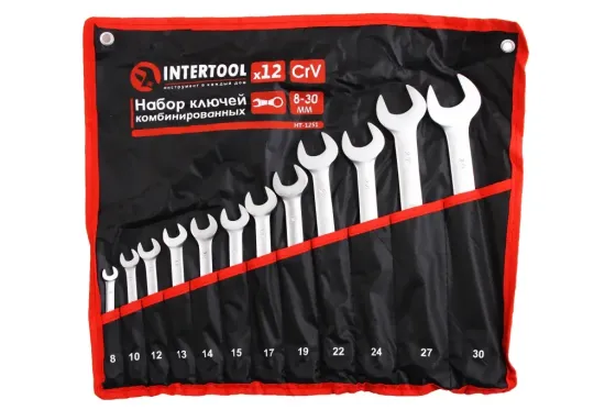 Набір ключів ріжково-накидних 12 ед. Intertool в чехлі (8-30ммм) Вінниця