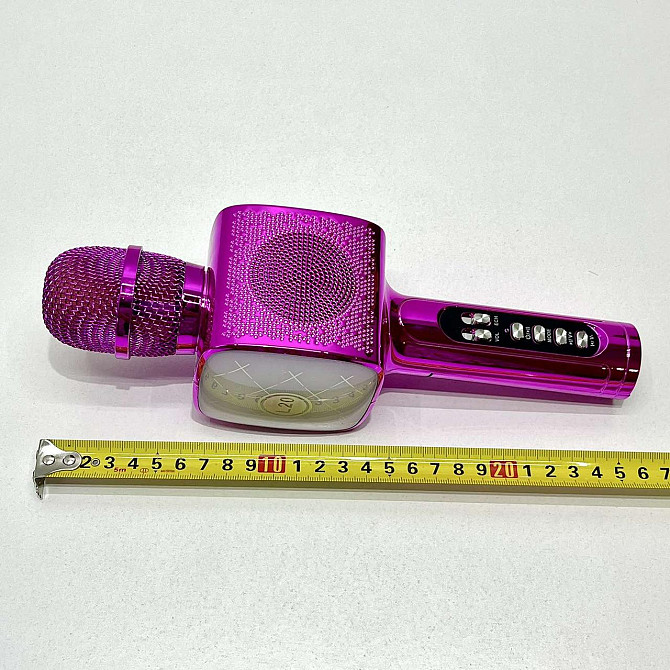 Мікрофон бездротової караоке bluetooth USB акумулятор TF слот 25см Фіолетовий (L20) Чернігів - фото 8