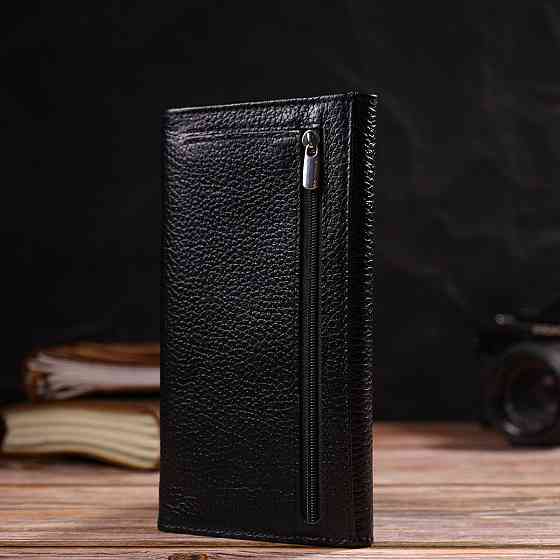 Функціональний гаманець для жінок з натуральної шкіри CANPELLINI 21822 Чорний Київ