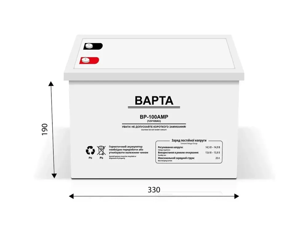Аккумуляторная батарея 12В 100Аг 22,5кг Gel BAPTA BP-100AMP | Источник бесперебойного питания Одесса - изображение 2