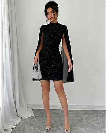 Женская привлекательная праздничная мини-платье со свободными рукавами люрекс Одесса