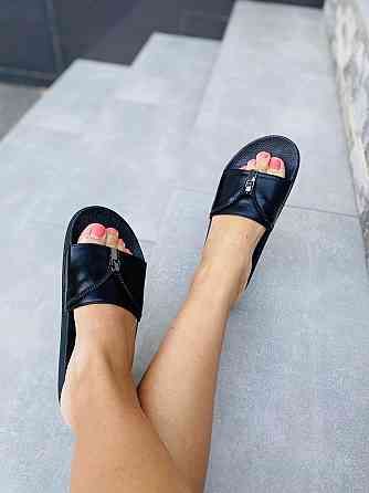 Flex Шльопанці жіночі Flex чорні (літо шкіра натуральна) 36 Коломия