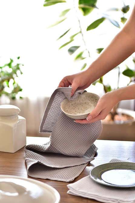 Вафельний рушник Ideal Textile 40х60 см 240 г/м2 (56860817) Сірий Чернівці - фото 5