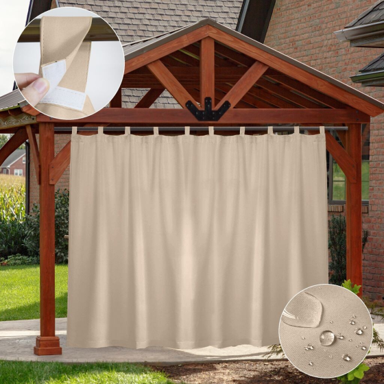 Штора вулична водонепроникна для альтанки (2 х 1.45 м) Бежевий Вінниця