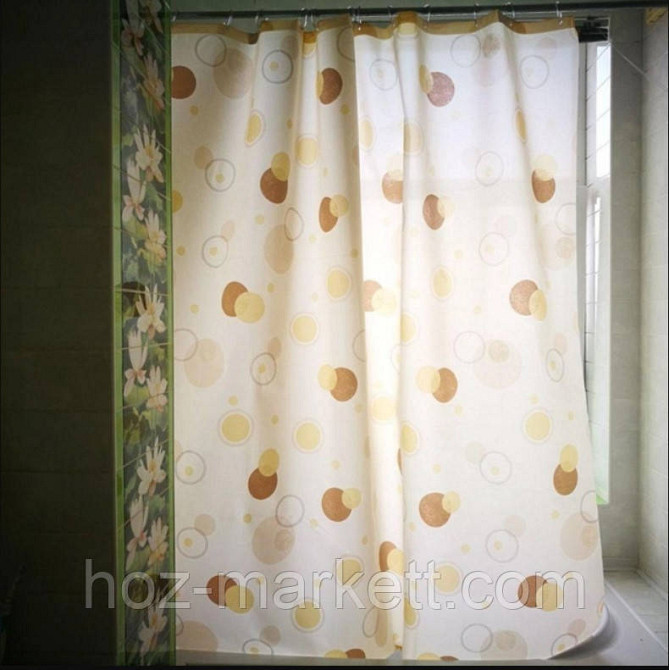 Шторка в ванную тканевая Miranda Circle 180 х 200 см бежевая Харьков - изображение 10