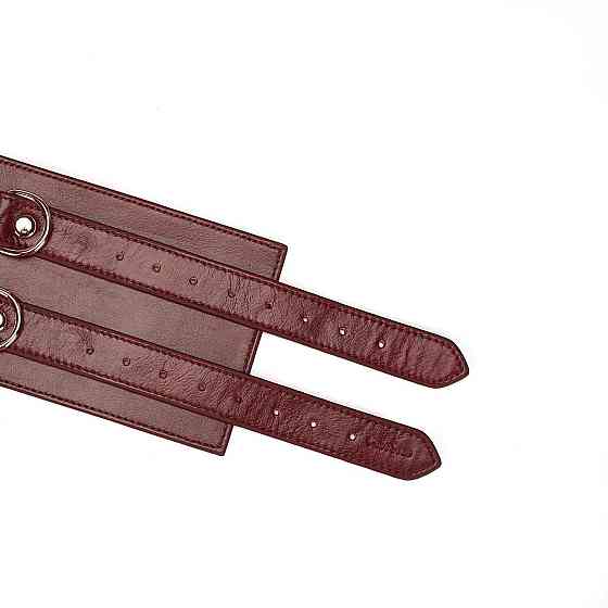 Шкіряний пояс для бондажу Liebe Seele Wine Red Waist Cuff, M Size Sex Aura Київ