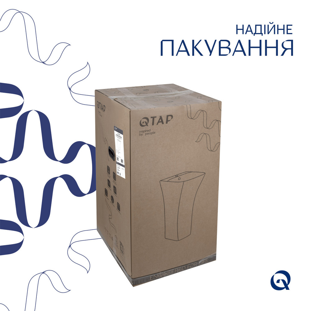 Раковина підлогова моноблок Qtap Crow 445x420x840 White QT0511G315WN Київ - фото 7