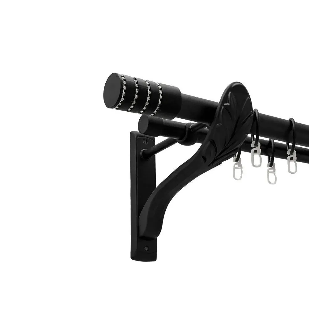 Карниз Orvit Барамелла металевий дворядний ретро гладка труба кільце металеве Чорний Оксамит 25\19 мм 240 см (00-00018198) Львів - фото 1