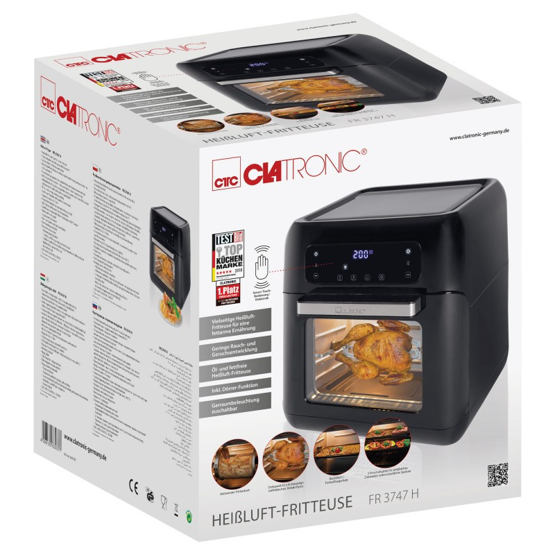 Аэрофритюрница мультипечь без жира 11 литров 9 автоматических программ Clatronic FR (3747) Нововолынск - изображение 10