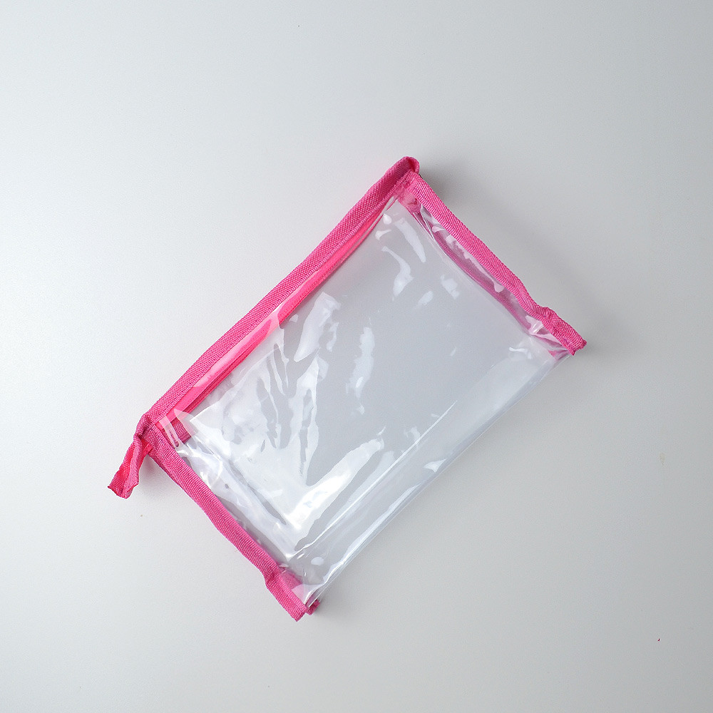 Прозрачная косметичка трапеция 23x18x5 см (Розовый) Сумы - изображение 2