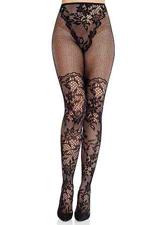 Колготки Leg Avenue Dahlia Lace Tights with Net Thigh Detail One Size Sex Aura Киев