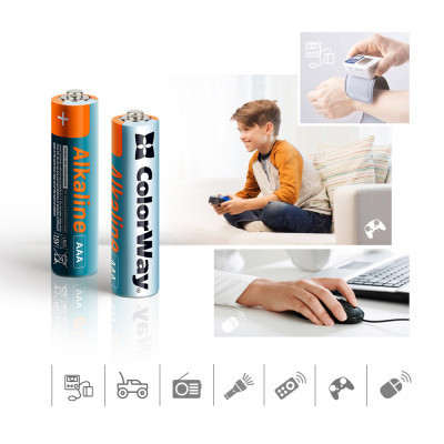 Батарейка ColorWay AAA LR6 Alkaline Power (щелочные) * 40 colour box (CW-BALR03-40CB) Винница - изображение 3